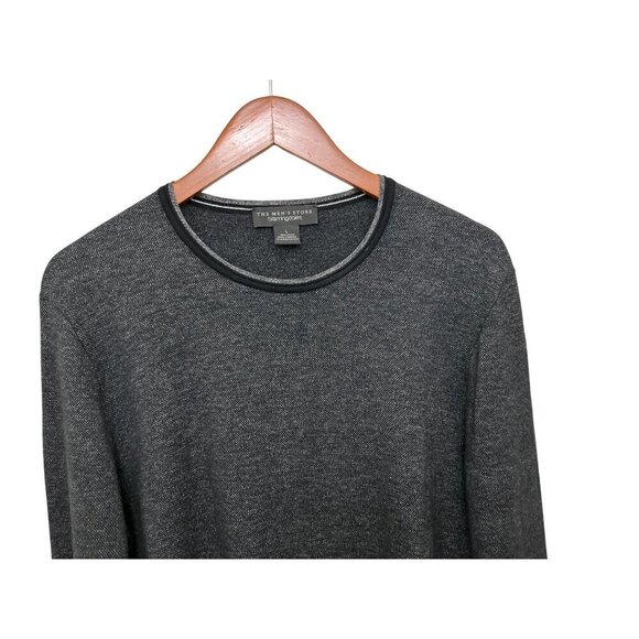 Bloomingdales Size Large Heather Gray Crewneck Sweater 100% Knit Cotton - Picture 5 of 8
